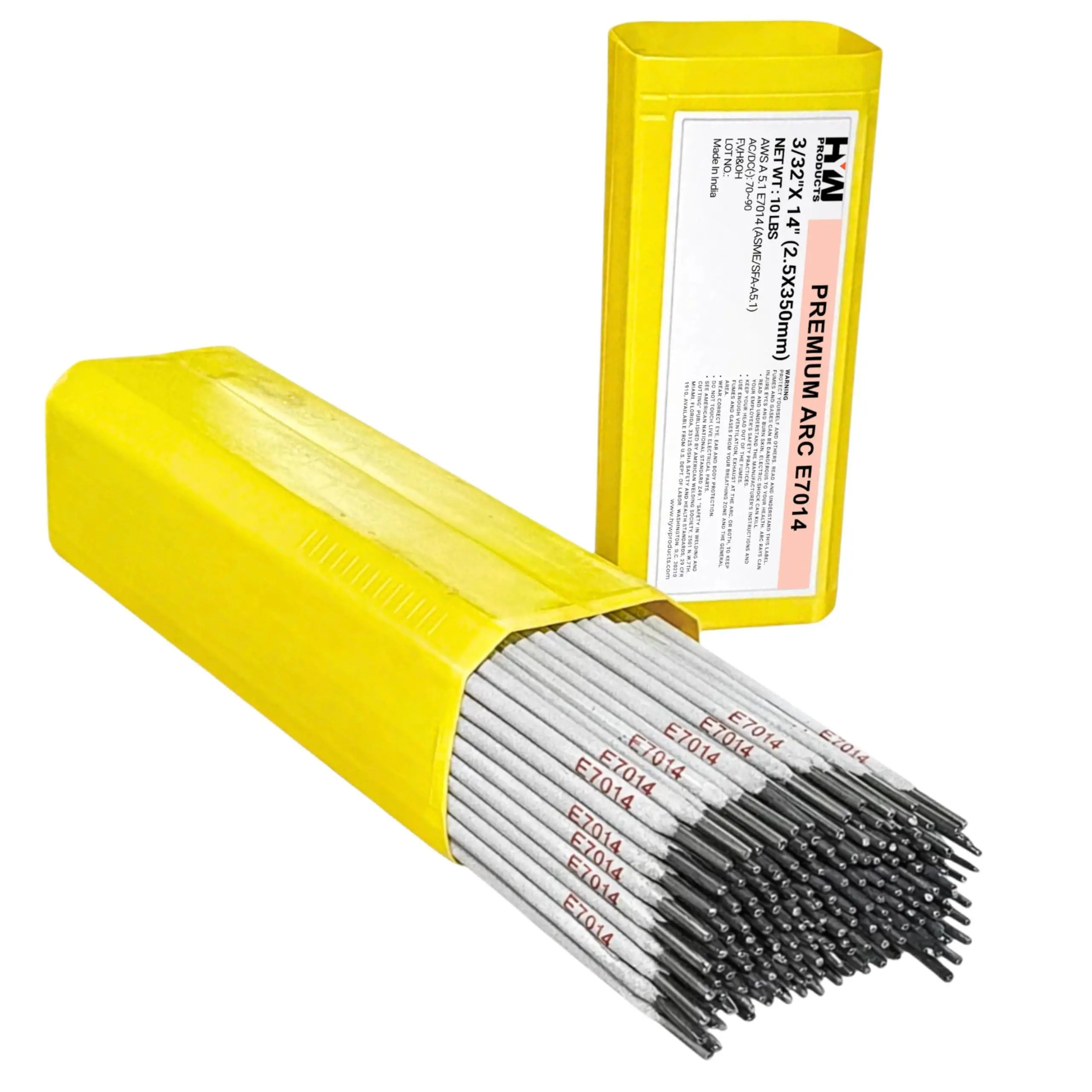 E7014 Premium Arc Stick Electrodes, 3/32in x 14in Steel Welding Rods, 10 lbs Box - Smooth Weld Beads, Consistent Weld Quality, Easy Slag Removal