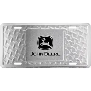 Chroma 55011 John Deere Treadplate Stamped Metal Tag, Silver