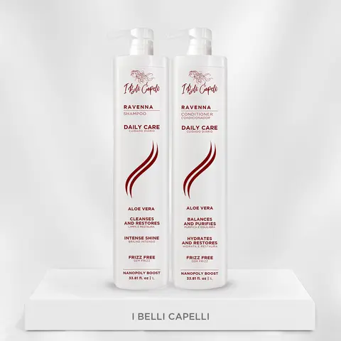 I Belli Capelli Ravenna Daily Care Aloe Vera Kit – Shampoo + Conditioner (2x1L/2x33.8 fl.oz), Gentle Haircare for Naturally Beautiful Hair, Nourishing, Softening, Smoothing, Scalp Revitalizing Solution