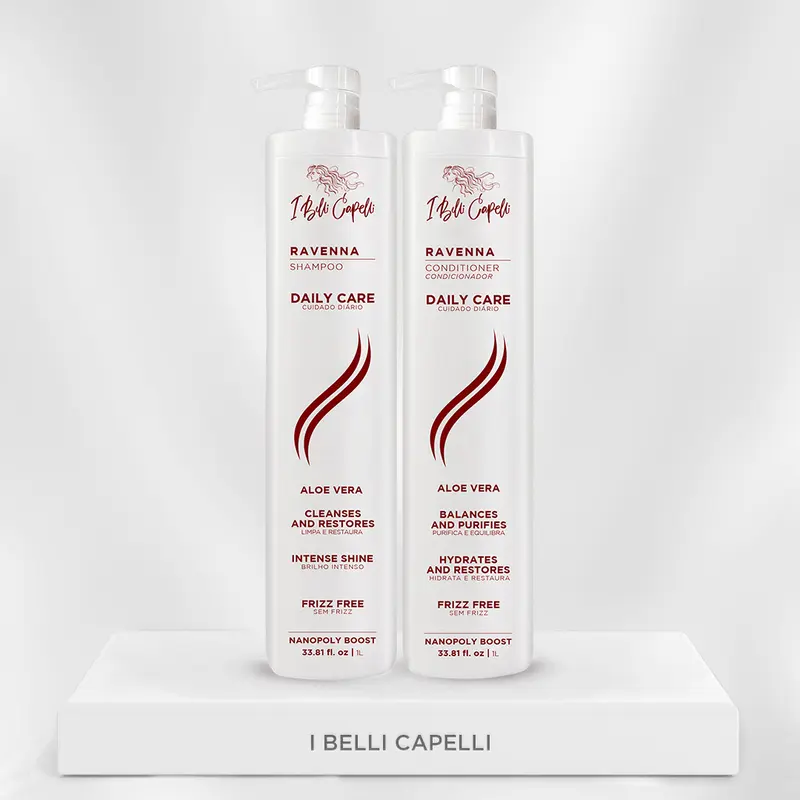 I Belli Capelli Ravenna Daily Care Aloe Vera Kit – Shampoo + Conditioner (2x1L/2x33.8 fl.oz), Gentle Haircare for Naturally Beautiful Hair, Nourishing, Softening, Smoothing, Scalp Revitalizing Solution