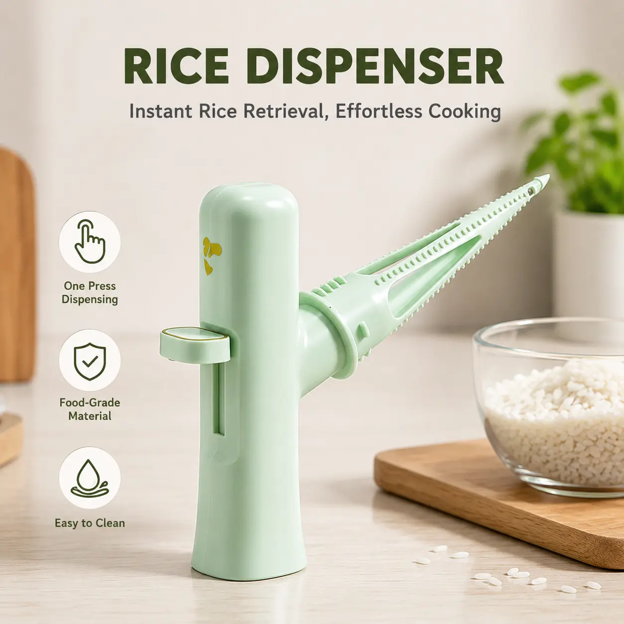 1 Count, Press Type Rice Dispenser, Anti-fall Gear Insert Design, Easy To Access Rice, Practical Tool For Household Kitchen Grain Bag Storage