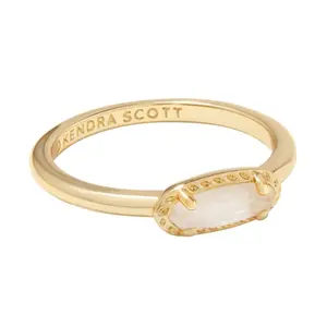 Kendra Scott Emma 14K Gold Over Brass Band Ring - Mother of Pearl 7