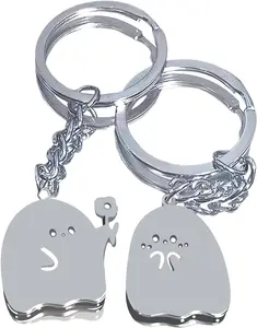Matching Couple Gifts Stainless Steel Cute Matching Keychains for Couples Gifts Anniversary Valentines Birthday