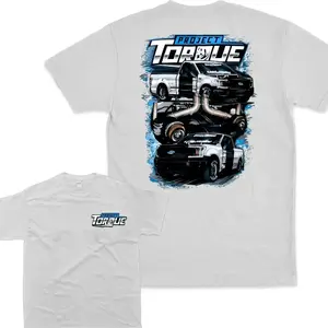 Men's Project Torque Blue Print King Cobra 2.0 Oversized Cotton T-Shirt - Classic Mechanical Graphic, Breathable Hem, Distressed Cargo Fabric Menswear Tee for Racing Enthusiasts