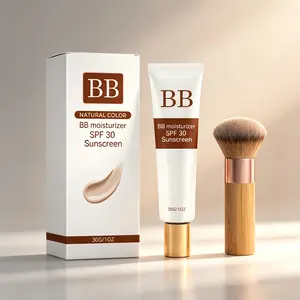 Moisturizing BB Cream SPF 30 with Natural Color – Lightweight Tinted Sunscreen for Glowing Skin, Soft Matte Finish Delicate Concealer, Hydrating Daily Base Makeup