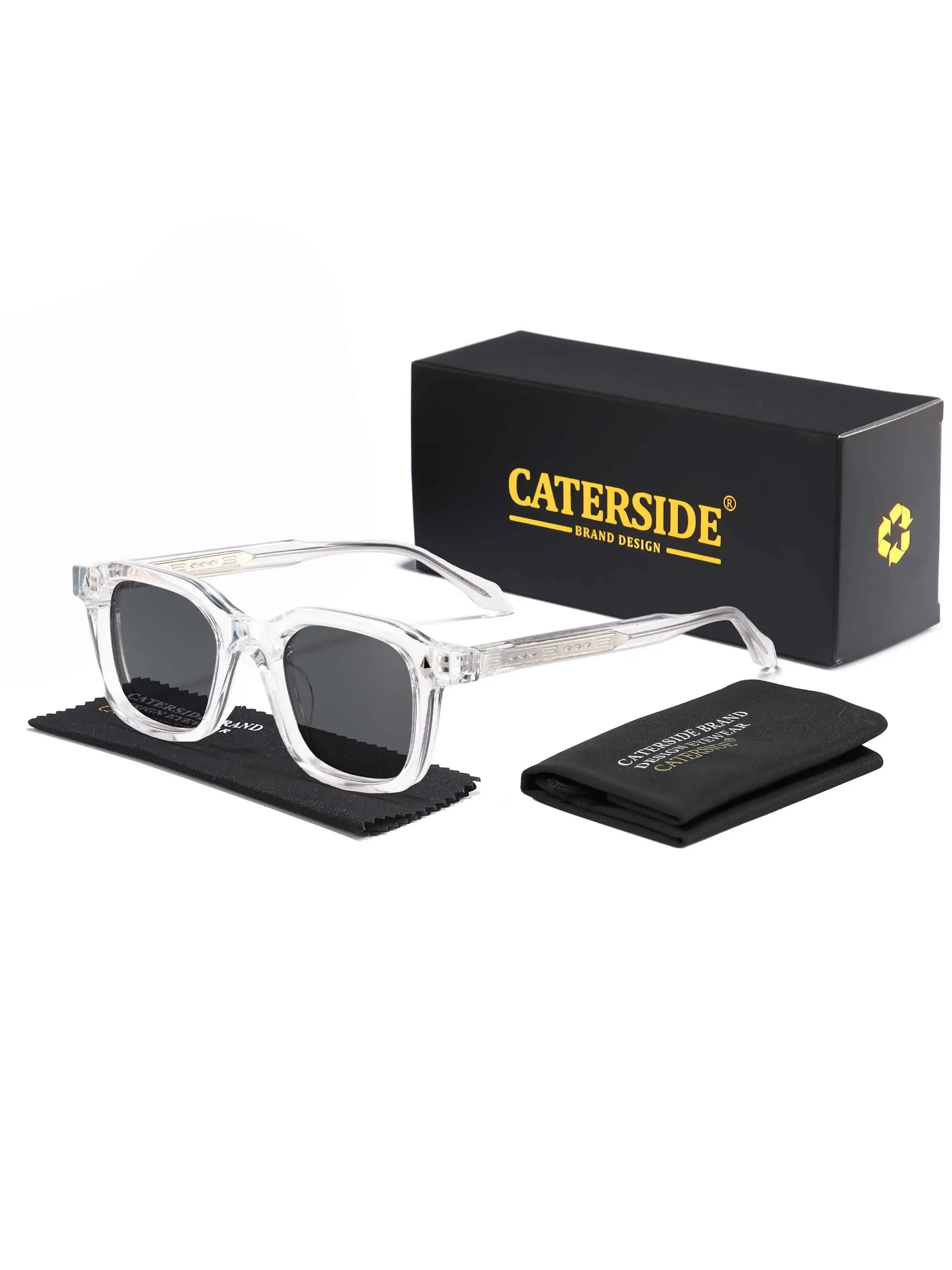 Retro Square Sunglasses UV400 Protection Cellulose Propionate Frames CATERSIDE Retro Square Styling Sunglasses Minimalist  main image 3