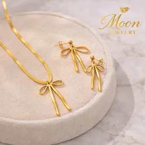 Luxury Crystal Gold Jewelry Set  18K PVD Stainless Steel – Waterproof & Tarnish Free