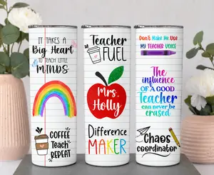 Custom Teacher Name Tumbler, Personalized Teacher 20 Oz Tumbler, Back To School, Gift for School Teacher, Gift For Her