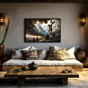 Christian Art Crucifixion Poster, Jesus on The Cross, Religion Poster Jesus Wall Art For Room Decor Hand of God Canvas Paintings Posters Prints For Wall Art