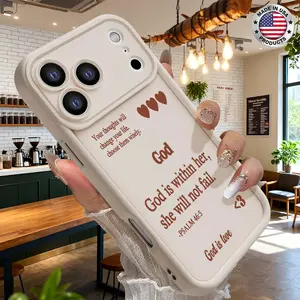 Minimalist Christian Bible Verse Heart Aesthetic Design Case for iPhone 17 16 15 14 Pro Max 13 12 11 XR XS Plus Air Slim Shockproof Anti Drop Protective Durable TPU Cover