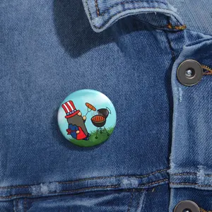 Patriotic Gnome Grilling Pin Button | Custom Pin