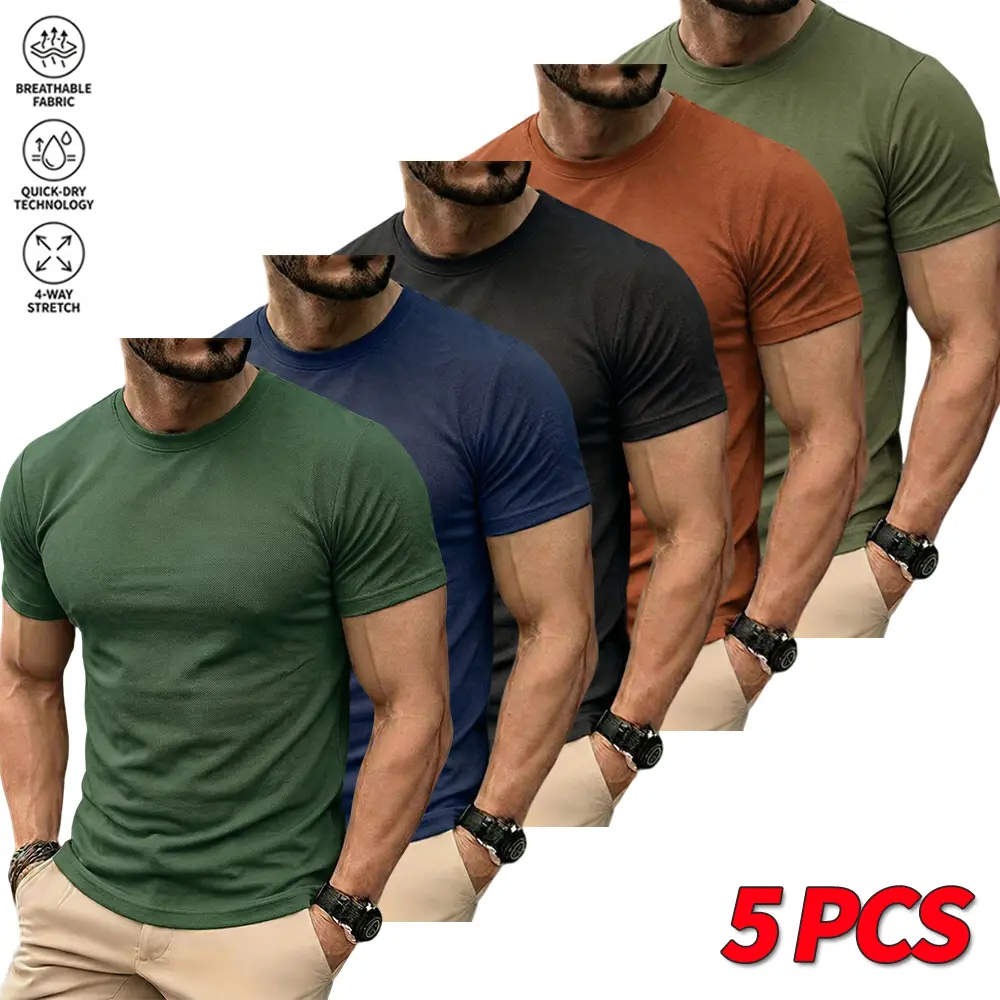 5PCS-Dark Green+Dark blue+Black+Orange Red+Green