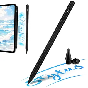 Stylus Pen for iPad Apple Pencil 2nd Generation with Palm Rejection, for iPad A16/10th/9th/8th/7th/6th,iPad Air 5th Pencil with Wireless Charging for iPad Pro 12.9/11 inch 2018-2022,Black, USB Rechargeable Stylus