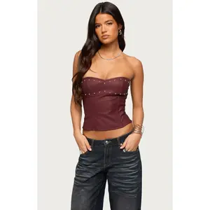 Edikted Women's Izara Studded Faux Leather Corset