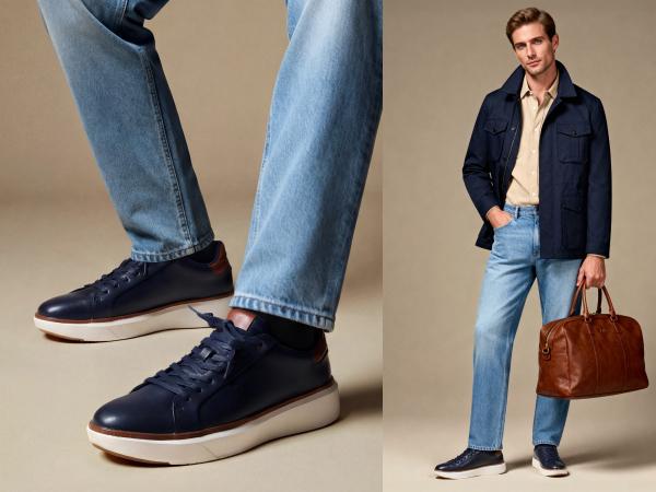 Bruno Marc Men's Fashion Sneakers - Black Leather with White Sole, Stylish Design, Comfortable Fit