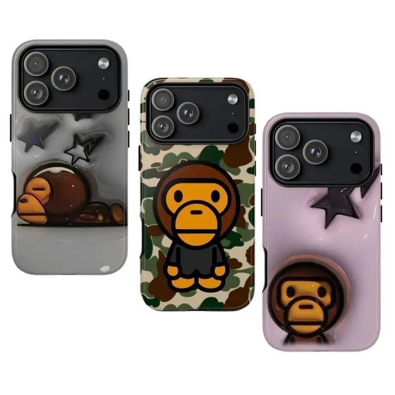 3-Style HipHop Baby Milo Tough Phone Case – Cute Luxury Protective Cover  Glossy Impact-Resistant Polycarbonate Case for iPhone 11–17