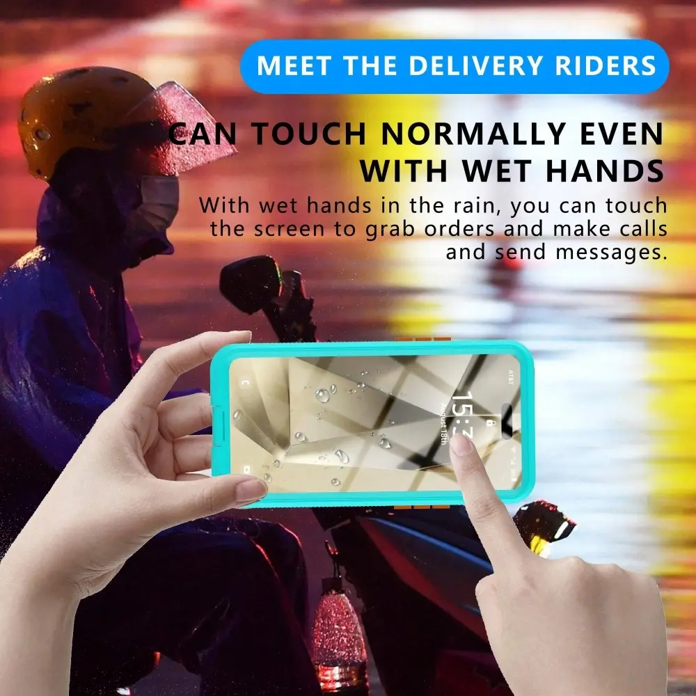 Sealed waterproof mobile phone case is suitable for iPhone15Pro/14/13 seaside diving takeaway rider driving special rainy day wet hand protective case Apple 12Max swimming