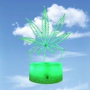 42 Leaf 3d Led Table Lamp Night Light Optical Visual Illusion Home Decor Lighting,maple Leaves,add Vitality  02