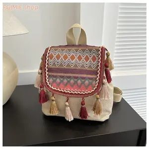 Ethnic Style Large-Capacity Fringe Small Bag for Women — 2025 Spring New Arrival, Versatile Casual Backpack/Bag, Trendy