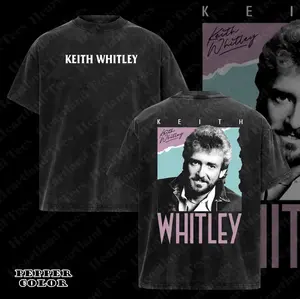 Vintage Country Music Keith Whitley Singer T-Shirt Unisex, up to 5XL, Men's and women's round neck cotton casual T-shirt, Beautiful graphic T-shirt Top Womenswear Breathable Everyday