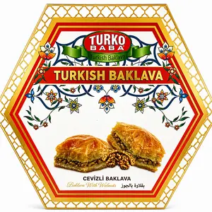 Turko Baba Turkish Baklava with Walnuts (Cevizli Baklava) – Premium Authentic Turkish Dessert 200g