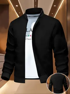 Men's zip jacket, casual shoulder-length long-sleeved jacket, all-season jacket, men's clothes for daily wear, Coats, Menswear