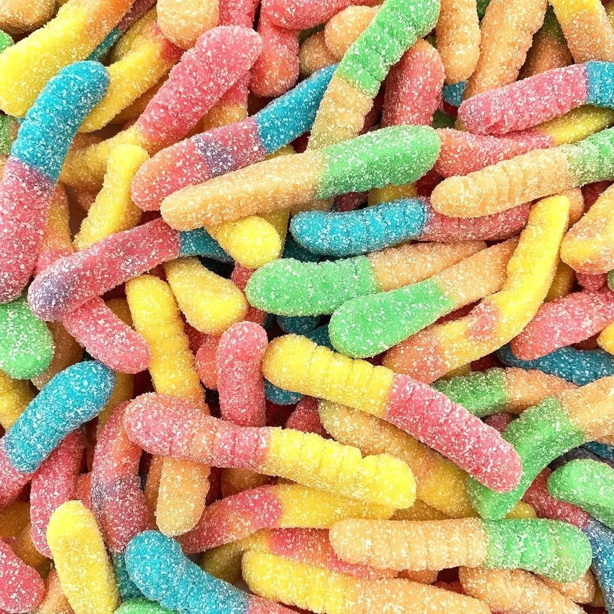 Sour Gummy Worms | 1 Pound Bag of Neon Gummy Worms Candy | Classic Sanded Gummies for Parties, Goodie Bags, Snacking & Candy Buffets | Assorted Fruit Flavors