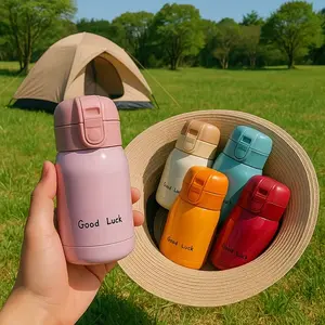 Mini 200ML Portable Vacuum Insulated Bottle, Small Stainless Steel Lightweight Thermos, Reusable Coffee Cup, Travel Water Bottle, Home Office Outdoor Use