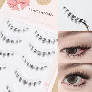 Sweet, wild, thick eyelashes, transparent peduncle, one-piece little devil girl group manga Barbie pure wild makeup, thick eyelashes, paired with hair