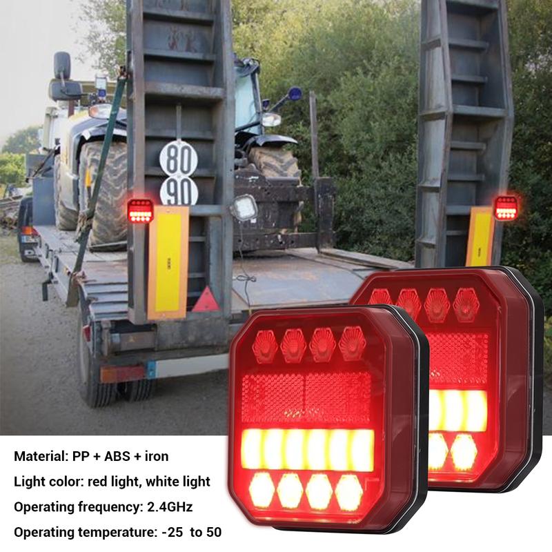 Dazone Upgraded Wireless LED Trailer Lights Rechargeable IP65 Waterproof Magnetic Tail Tow Lights Kit for RV Camper Boat Caravan