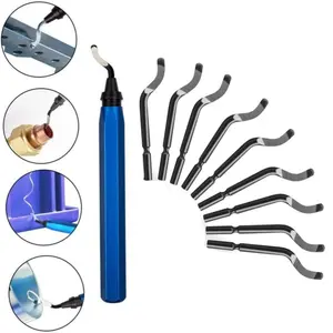 Blue Deburring Tool Micro-Polished with 10Pcs HSS Blades, Deburring Tool 3D Printing, Reamer Tool for Metal, PVC, Copper Pipe, Plastic, Resin & 3D Printed Edges - Home Improvement.
