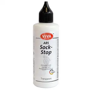 Viva Decor ABS Sock Stop (2.77 Fl oz, Transparent) - Fabric Paint for Non-Slip Socks, Bath Mats & More - Latex-Free, Water-Based, Washable - Secure Traction for All Surfaces