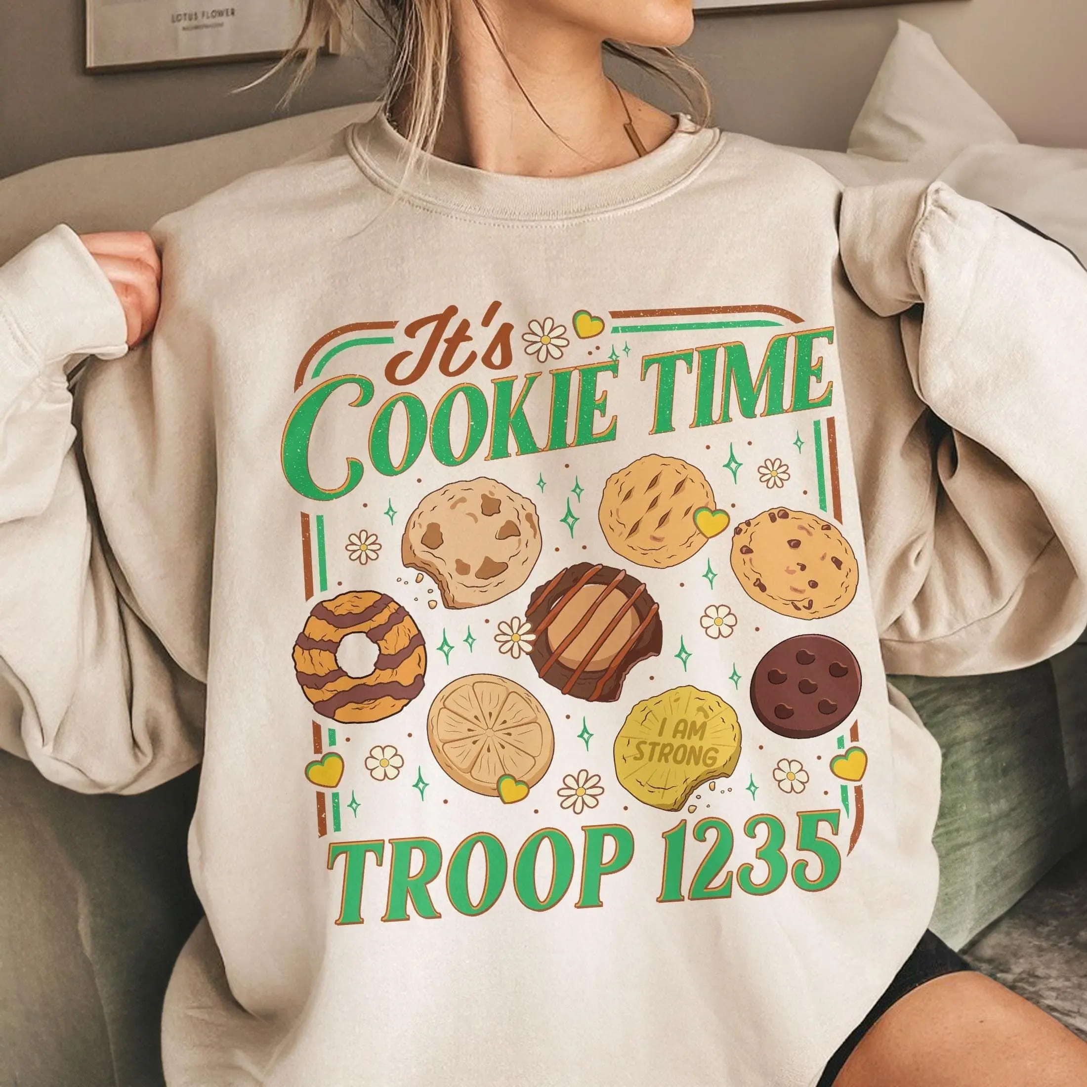 [Sale off up to 50%] Retro Cookie Dealer Sweatshirt, Cookie Mom Shirt, Troop Number Shirt, Girl Camp Trip Tee, streetwear graphic tee