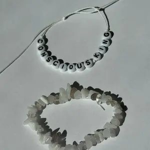 CROWN CHAKRA KING GEMSTONE AND CORD BRACELET SET!