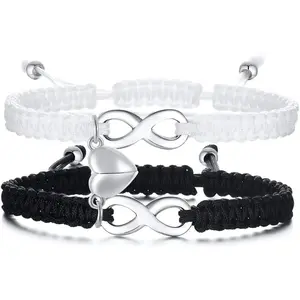 Couples Love Infinity Bracelets Friendship  Braided Adjustable  Couple Bracelets for Him and Her Bff Friendship Promise Valentines Gifts