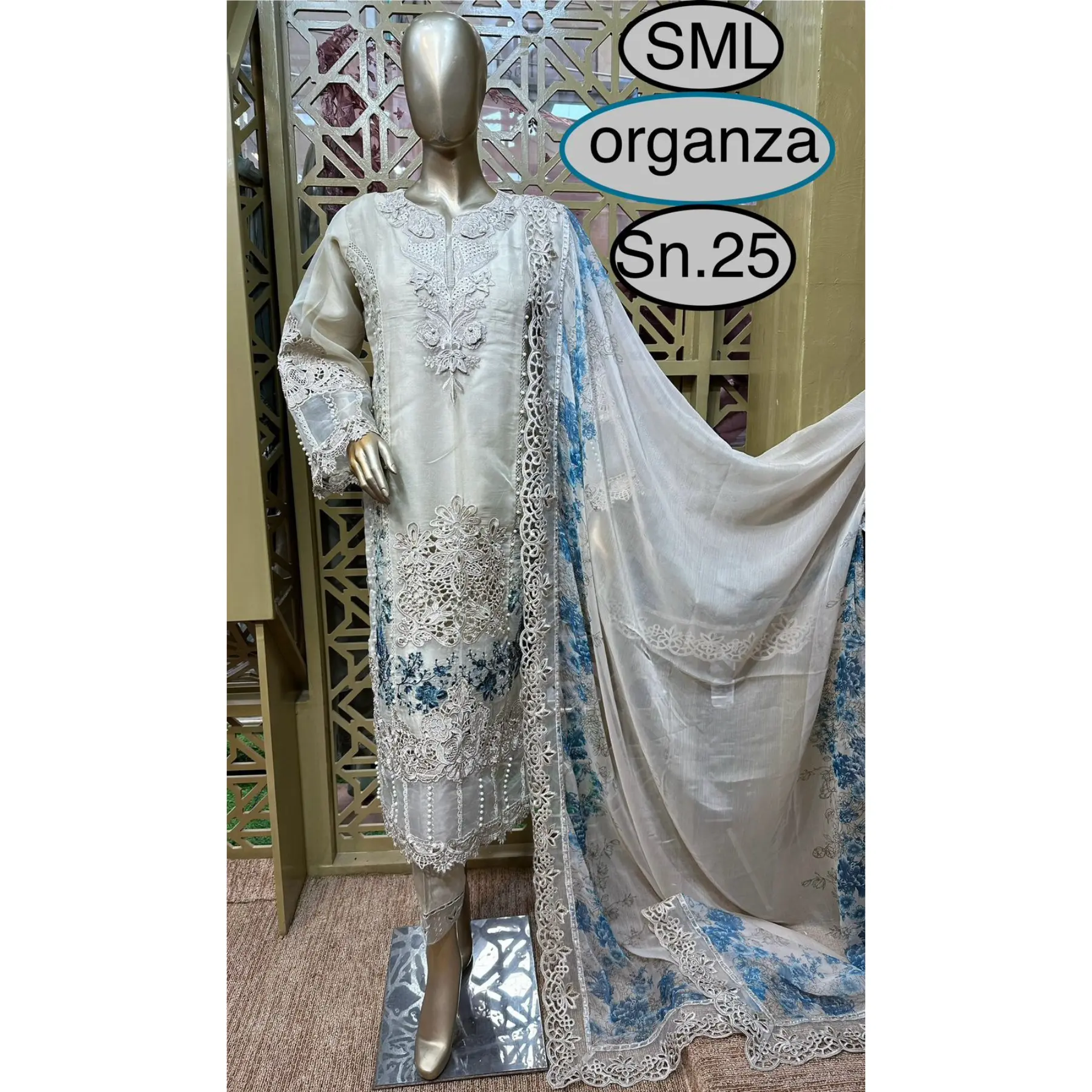 Luxury Organza Party Wear – 3-Piece Suit