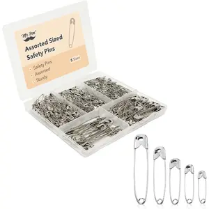 Mr. Pen Safety Pins Assorted - 300 Pack of Safety Pins in Various Sizes for Clothing and Crafting, Includes Small and Large Safety Pins, Ideal for Bulk Use Mr. Pen