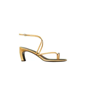 Tory Burch Pierced Strappy Heel Sandal in Cantucci & Silver