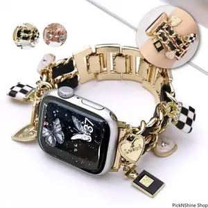 Luxury Stainless Steel Leather Apple Watch Band, Stylish Durable Bracelet Compatible with Series 8 to 11, Fits 38–46mm, Adjustable Smooth Comfortable for Daily and Formal Occasions