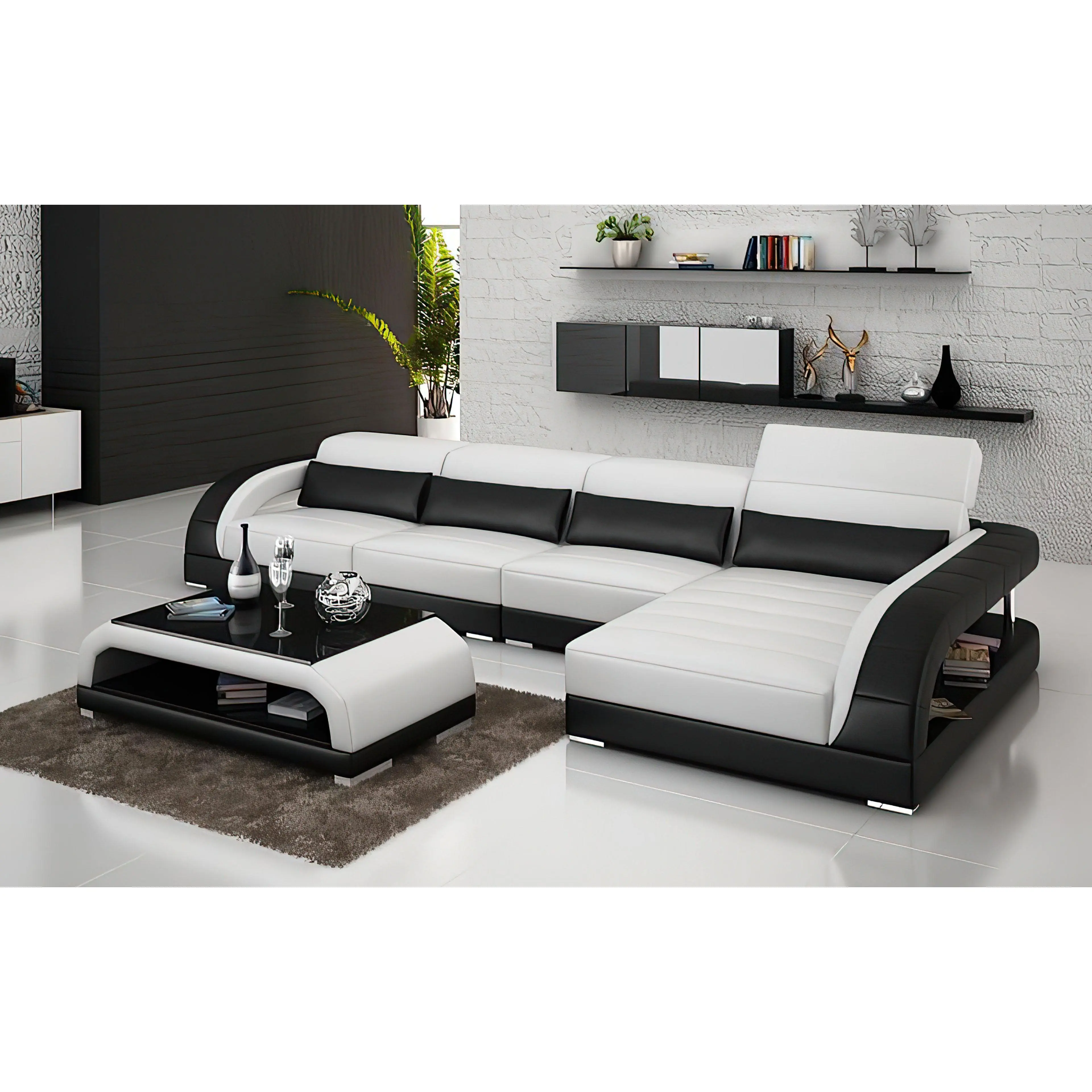 Monte Small Modern Leather Sectional Monte Small Modern Leather Sectional