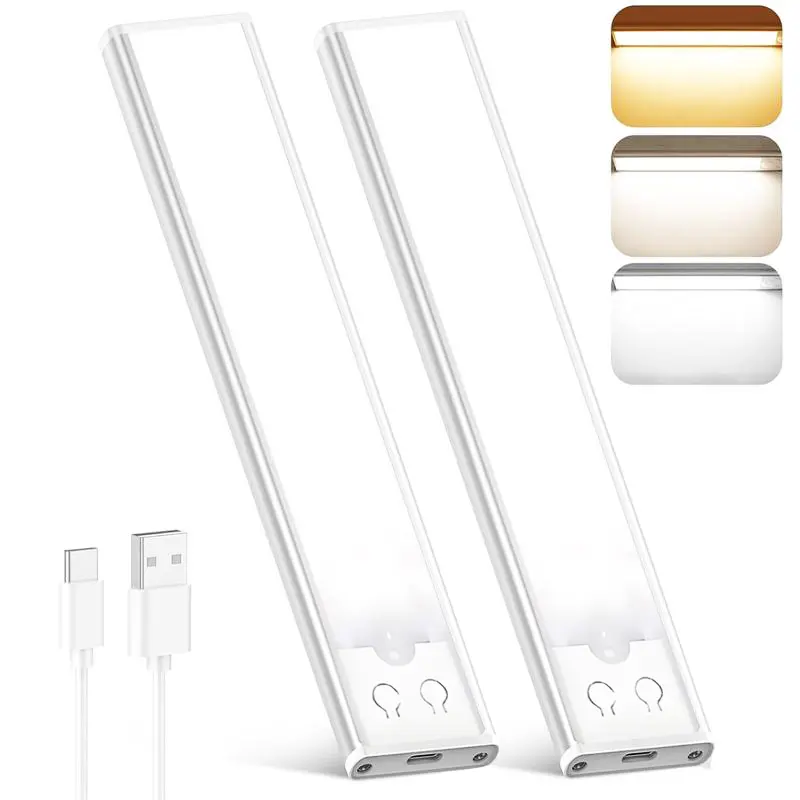 LED Motion Sensor Closet Lights, Under Cabinet Lights, USB Rechargeable Strip Lights for Kitchen, Bathroom, Closet, Hallway, Stairway & Garage, Wall Mounted LED Night Lights Security Lights, Thanksgiving Home Decor, Christmas Lights, Exquisite Gifts