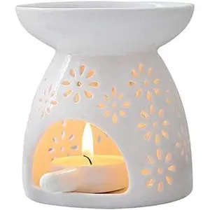 Wax Melt Burner Wax burner Ceramic Oil Burners Assorted Wax Warmer Aromatherapy Holder Candle Scented Diffuser Home Bedroom Decor Flower Pattern