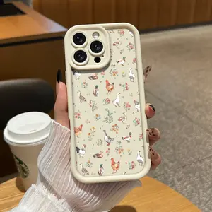 Cute Goose & Chick Phone Cases for iPhone Samsung 17Pro Max Air 16 15Plus 14 13 Galaxy S25 S24 S23 S22 S21 A54 A53 A52, Little Duck Full-Coverage Lens Protection Phone Case , Shockproof Drop, Protection Durable, Animal Phone Case for Everyone.JY33