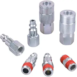 Air Coupler and Plug Kit, 1/4 Inch NPT Air Fittings Industrial Type, 7 count Air Compressor Accessories Kit