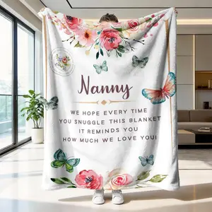 Flannel Print Blanket Soft Skin-Friendly Warm Throw Multi-Use Anti-Wrinkle Easy Clean for Bedroom Living Room Camping