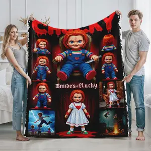 Chucky Horror Movie Inspired Doll Print Blanket for Home Living Room Decor  Perfect Gift for Horror Movie Fans  Adults and Collectors  Ideal for Halloween  Christmas  Birthday and Horror Themed Party Presents  Soft Warm Blanket Coz
