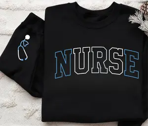 NURSE Athletic Block Gemma Sweatshirt Nurse Pullover Sweatshirt Gift for Grad New Nurse Gift Nurse Crewneck Tshirt, Hoodie and Sweatshirt C