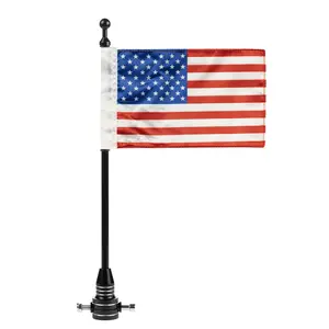 USA Flag / Pole with Luggage Rack Mount for Harley-Davidson® | Black