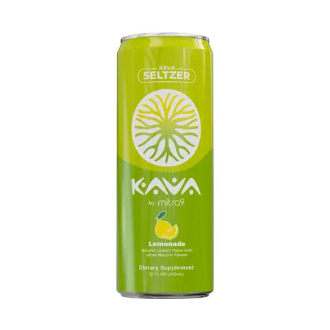 Mitra9 | Lemonade Kava Seltzer - Sparkling Relaxation Drink | Non-Alcoholic Alcohol Alternative | 500mg Kava Root Extract | Low Calorie, Plant Based Stress Relief & Calm | 12 fl oz Cans