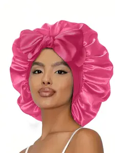 Double Layer Satin Bonnet, Soft and Breathable Hair Care Bonnet,Adjustable Night Sleeping Cap, Heatless Styling Tool for Women